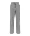 Peserico Stretch Denim Trousers With Back Patch Pocket In Gray