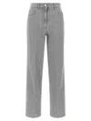 Peserico Stretch Denim Trousers With Back Patch Pocket In Gray