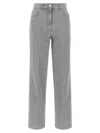 Peserico Stretch Denim Trousers With Back Patch Pocket In Gray