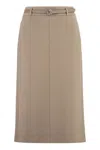 Peserico Stretch Pencil Skirt In Nude