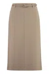 Peserico Stretch Pencil Skirt In Beige