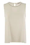 Peserico Stretch Silk Crepe De Chine Top