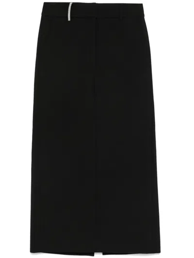 Peserico Stretch Straight-cut Midi Skirt In Black