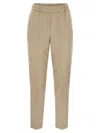 Peserico Stretch Virgin Wool Trousers In Brown