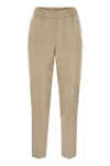 Peserico Stretch Virgin Wool Trousers In Brown