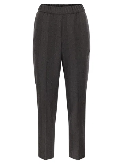 PESERICO STRETCH VIRGIN WOOL TROUSERS