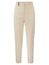 PESERICO PESERICO STRETCH VISCOSE BLEND CANVAS TROUSERS