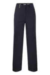 PESERICO PESERICO STRETCH VISCOSE-BLEND CANVAS TROUSERS