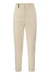PESERICO PESERICO STRETCH VISCOSE BLEND CANVAS TROUSERS