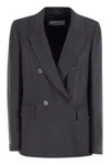 Peserico Stretch Viscose Cady Blazer In Blue