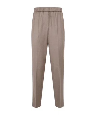 Peserico Stretch Waist Casual Pants In Brown