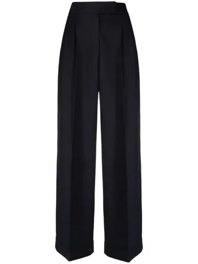 Peserico Stretch Wool Trousers In Basalt Blue