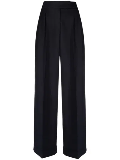 Peserico Stretch Wool Trousers In Blue