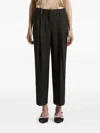 Peserico Stripe-detail Pleated-details Trousers In Black