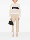 Peserico Stripe-detailed Sweater In Neutrals
