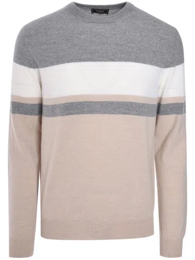 Peserico Stripe-detailing Jumper In Grigio