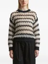 Peserico Stripe-pattern Open-knit Sweater In Multi