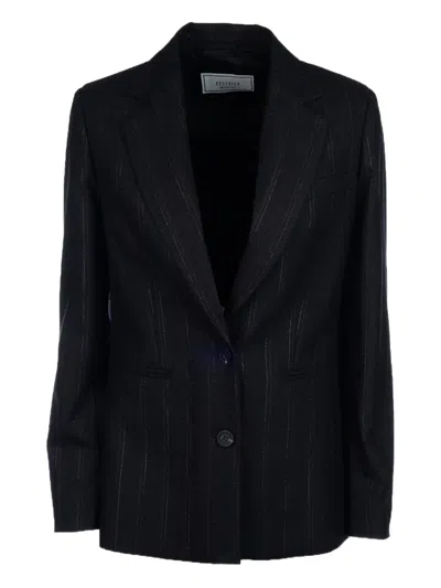 PESERICO STRIPE-PATTERN SINGLE-BREASTED BLAZER
