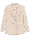Peserico Striped Blazer In Neutrals