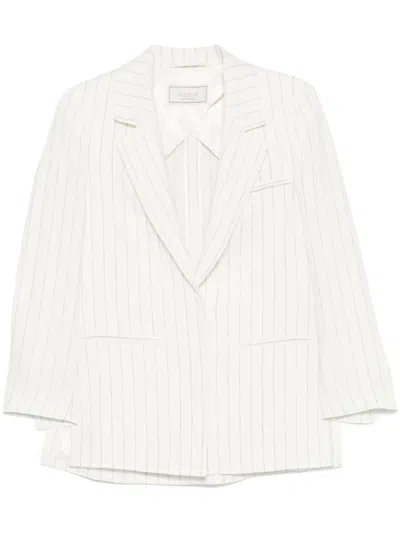 Peserico Striped Blazer In White