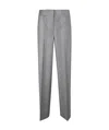 Peserico Striped Casual Pants In Gray