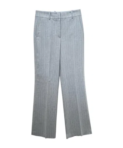 Peserico Striped Casual Pants In Gray