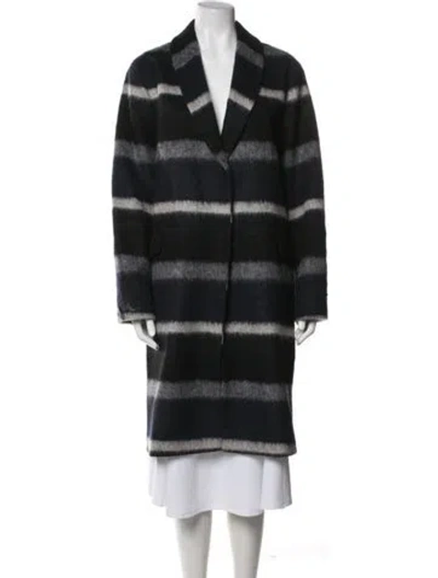 Pre-owned Peserico Striped Coat In Black