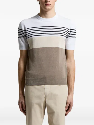 Peserico Striped Colour-block T-shirt In Multi
