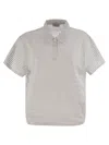 Shop Peserico Striped Cotton Jersey Polo Shirt