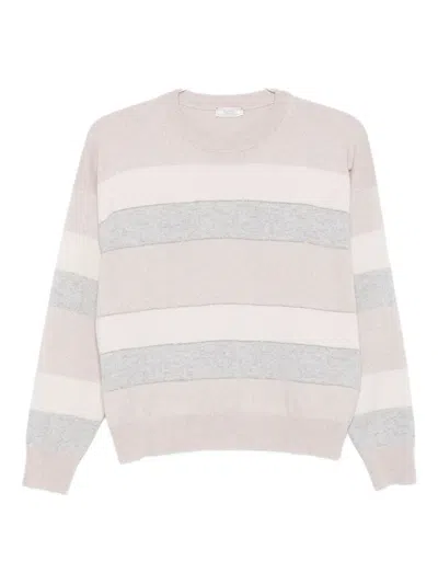 Peserico Striped Crew-neck Sweater In Multi