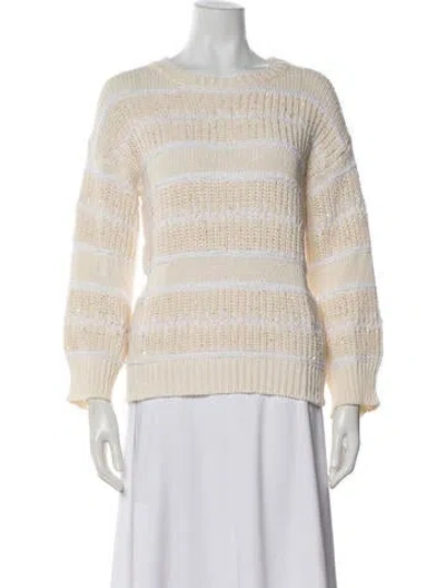 Pre-owned Peserico Striped Crew Neck Sweater In Neutral