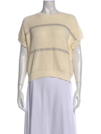 Pre-owned Peserico Striped Crew Neck Sweater In Neutrals