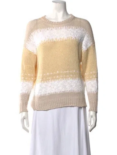 Pre-owned Peserico Striped Crew Neck Sweater In Neutrals