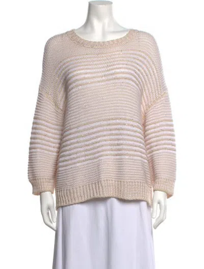 Pre-owned Peserico Striped Crew Neck Sweater In Neutrals