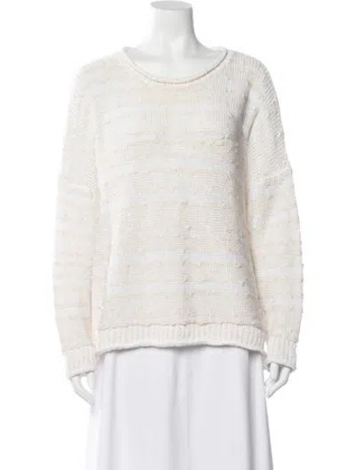 Pre-owned Peserico Striped Crew Neck Sweater In Neutrals