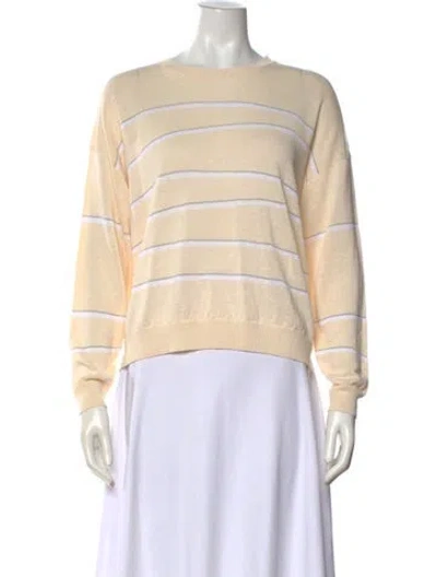 Pre-owned Peserico Striped Crew Neck Top W/ Tags In Neutral