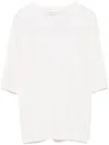 Peserico Striped Fine-knit T-shirt In Neutrals