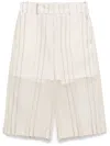 Peserico Striped Knee-length Shorts In Neutrals