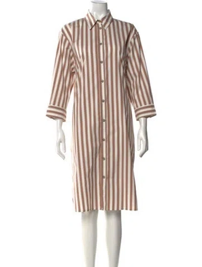 Pre-owned Peserico Striped Knee-length Dress In Neutral