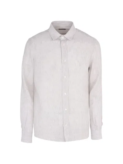 Peserico Striped Linen Shirt In Neutral
