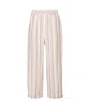 Peserico Striped Linen Trousers In Pink