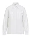 Peserico Concealed Button Long Sleeve Blouse In White
