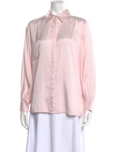 Pre-owned Peserico Striped Long Sleeve Top In Pink