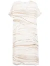 Peserico Striped Midi Dress In White