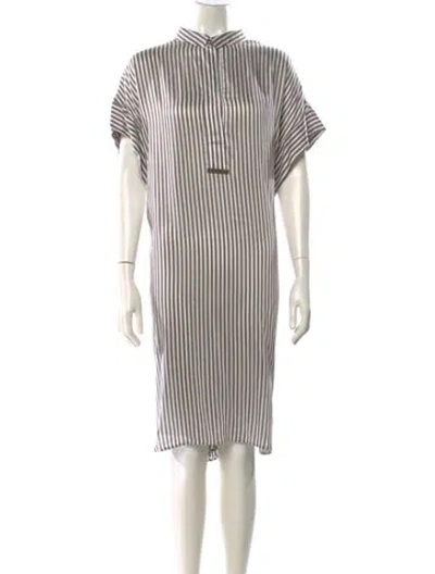 Pre-owned Peserico Striped Midi Length Dress In Multi