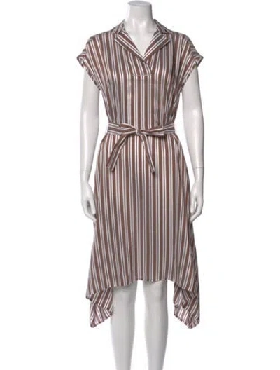 Pre-owned Peserico Striped Midi Length Dress In Multi