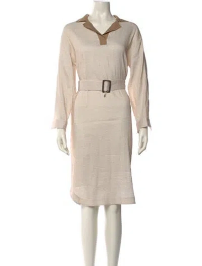 Pre-owned Peserico Striped Midi Length Dress In Neutral
