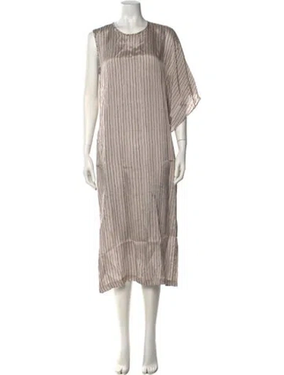 Pre-owned Peserico Striped Midi Length Dress In Neutral