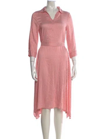 Pre-owned Peserico Striped Midi Length Dress In Pink