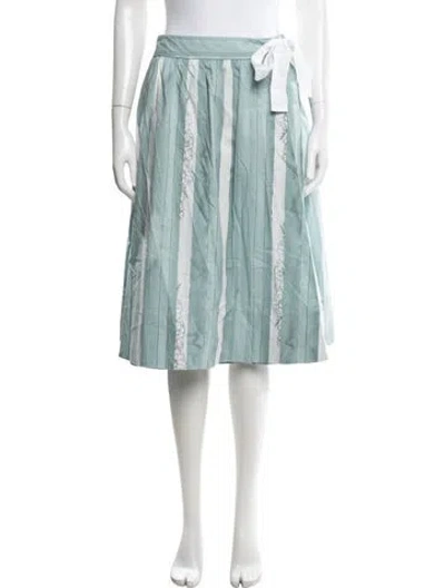 Pre-owned Peserico Striped Midi Length Skirt In Blue